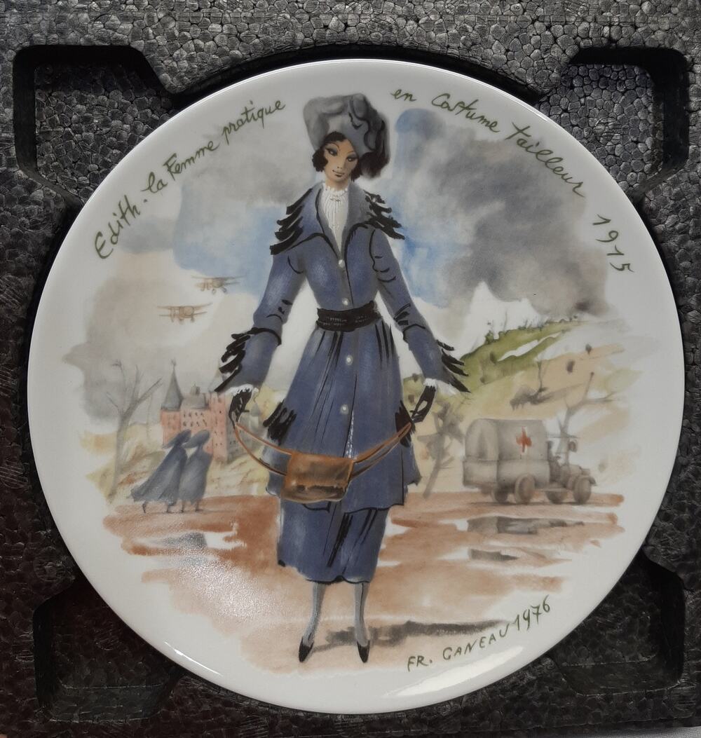 D'Arceau Limoges Collector Plate - Edith l Series: Les Femmes Du Siecle - 1915